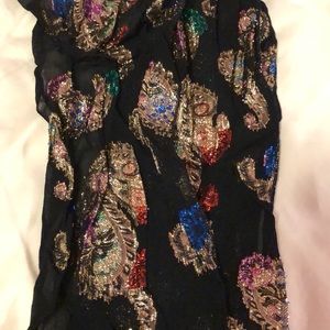 Vintage Scrunchy Gold Lame Embroidered Scarf